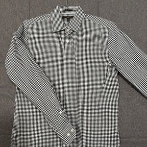 Banana Republic Dress Shirt - Grant Fit, Medium, Black/Grey Check pattern